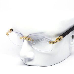 Men Sunglasses Hip Hop Style Square Rimless Clear Lens Woody Bufs‎ Migos Street